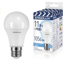 Лампа светодиодная «Ergolux» LED А60  11W, 90Вт (Е27) 4500К «ЛОН» ПРОМО (1/10/100шт)/14459/892671